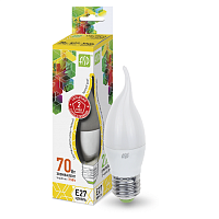 Лампа светодиодная ASD Standart СА37 Свеча на ветру E27 220В 7,5Вт 675Лм 3000К 37х115мм картинка 